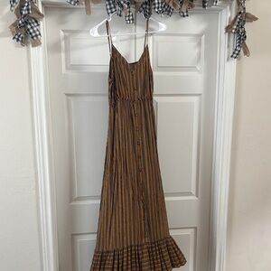 H&M Striped Brown and Black Maxi Dress